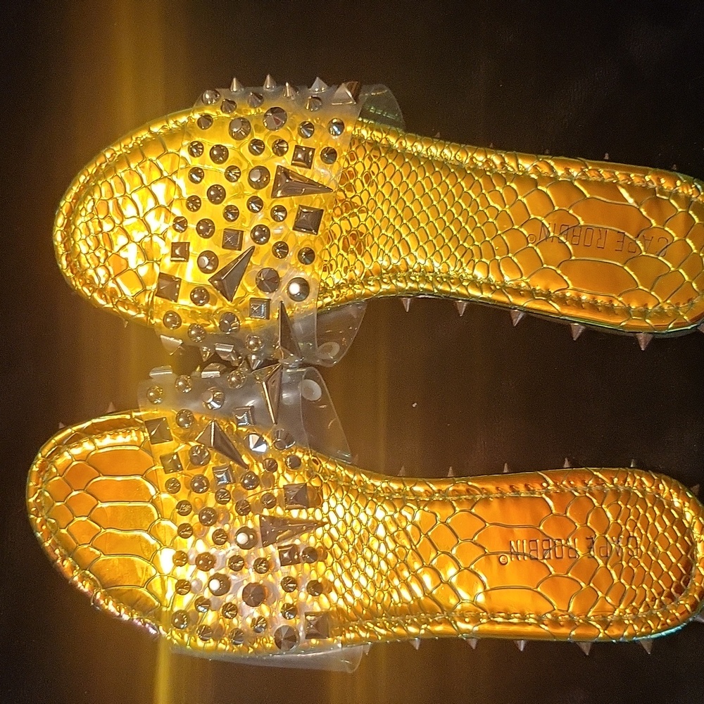 Cape Robbin spiked metallic sandal